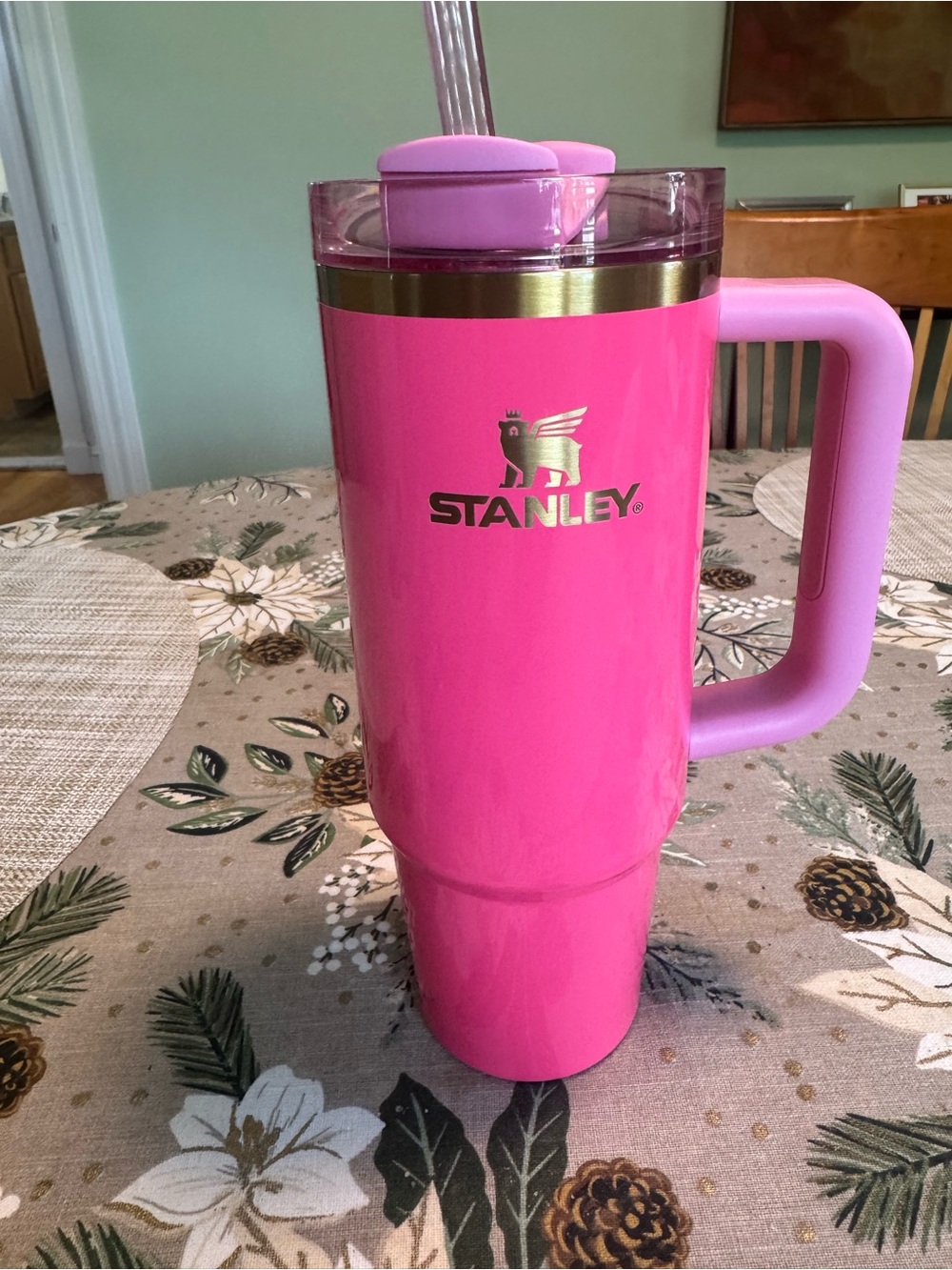 Stanley 30oz Pink Parade with gold boot